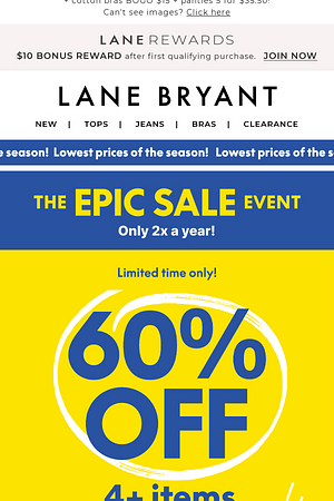 This is EPIC! 60% OFF 4+ items to wear right now