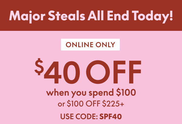 $40 Off $100