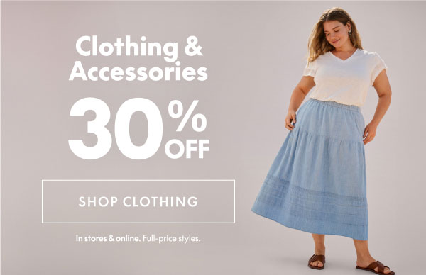 30% Off Clothing & Accessories