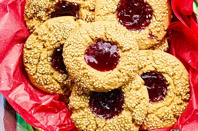 Tahini Thumbprint Cookies