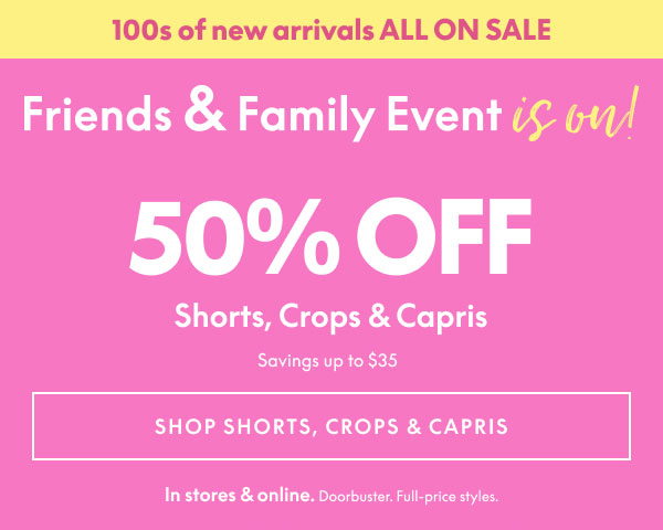 50% Off Shorts, Crops, & Capris