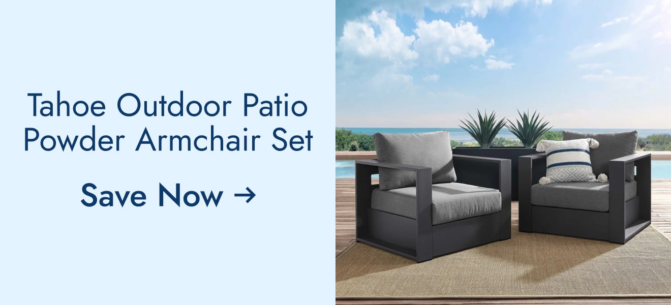 Tahoe Outdoor Patio Powder-Coated Aluminum 2-Piece Armchair Set