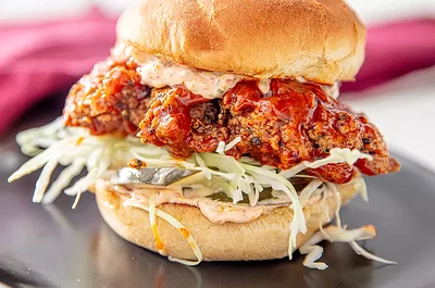 Kimchi-Brined Fried Chicken Sandwich
