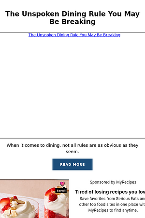 The Unspoken Dining Rule You May Be Breaking