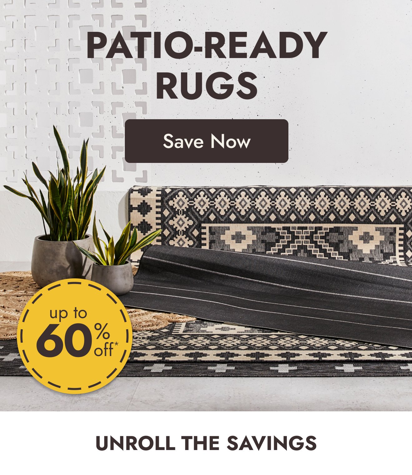 Up to 60% off outdoor rugs