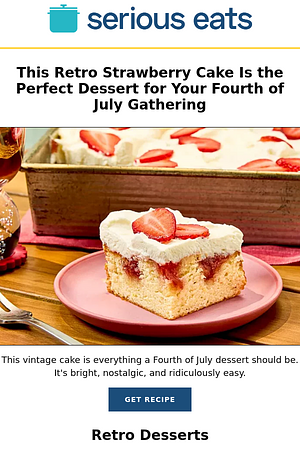 This Retro Strawberry Cake Is the Perfect Dessert for Your Fourth of July Gathering
