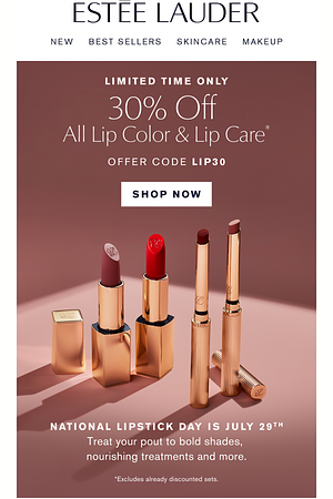  30% Off Lip Essentials  