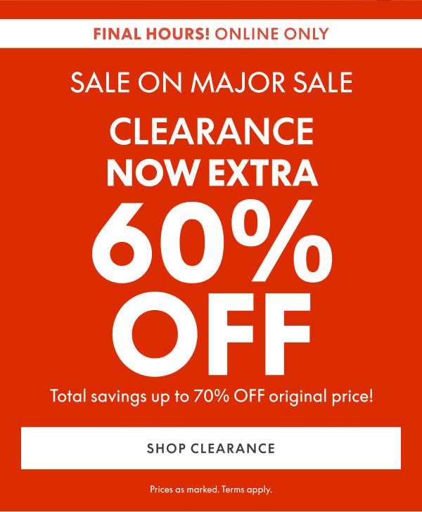 60% Off Clearance