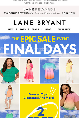 2 FREE items when you buy 1! FINAL DAYS OF EPIC SALE