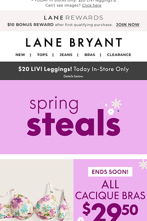 Spring STEALS! $29.50 bras + $39 dresses + $15 tees