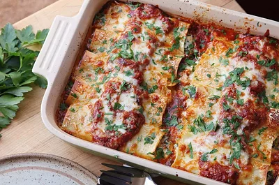 Spinach and Ricotta Manicotti