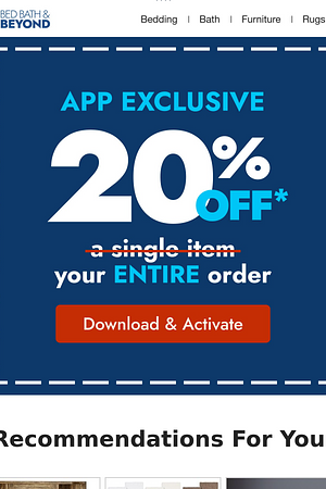 App Exclusive: 20% off your ENTIRE order 🎉 