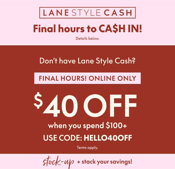 $40 Off $100