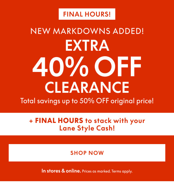 40% Off Clearance