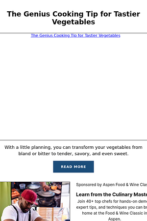 The Genius Cooking Tip for Tastier Vegetables