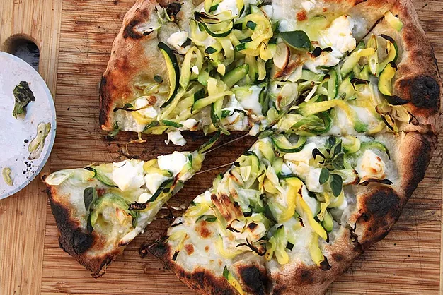 Lemon-Feta Zucchini Pizza