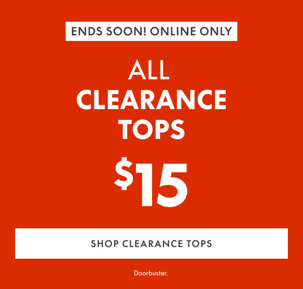 Clearance Tops $15