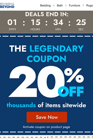 Ends tomorrow: 20% off thousands of items sitewide ⏰