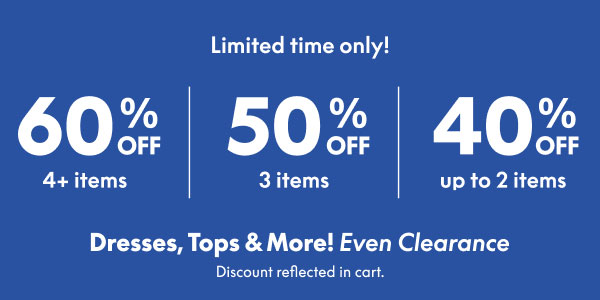 Epic Sale 60% off 4+ | 50% off 3 | 40% off up to 2