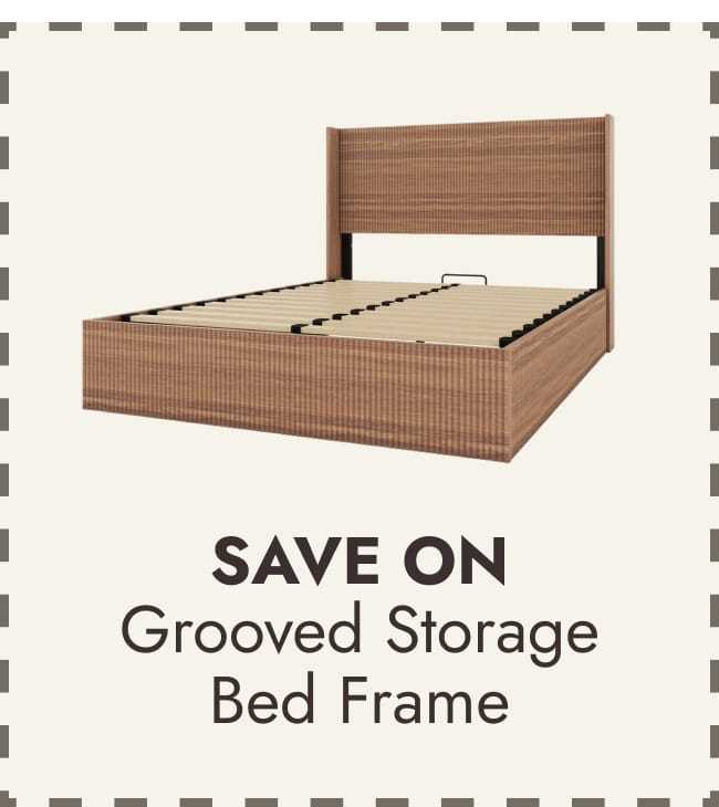 Large Grooved Undulating Lift Storage Bed Frame with Lift Storage