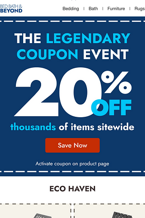 Your weekend steal: 20% off thousands of items sitewide