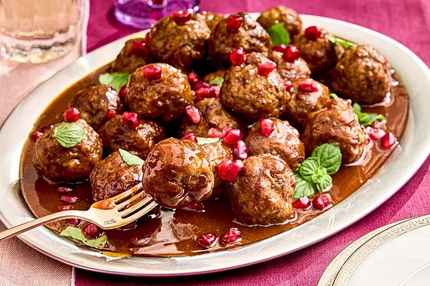 Meatballs with Sweet-and-Sour Pomegranate Glaze
