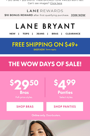 LAST DAY: $29.50 BRAS + $4.99 PANTIES