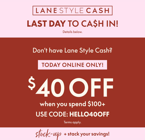 $40 Off $100