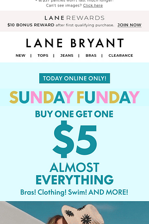 BOGO $5 starts now! BEST. SUNDAY. EVER.