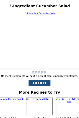 3-Ingredient Cucumber Salad