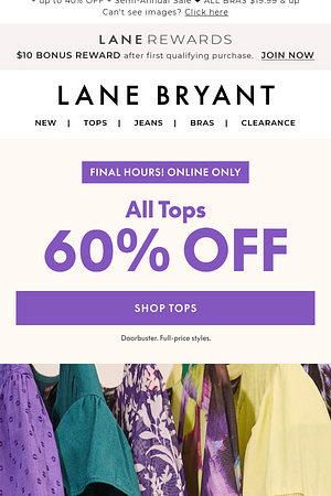 FINAL HOURS! ALL TOPS 60% OFF! Yes, even these ➡️
