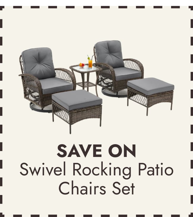 Erommy Outdoor 360° Swivel Rocking Patio Chairs Set with Table