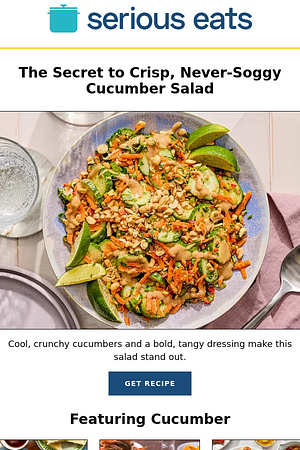 The Secret to Crisp, Never-Soggy Cucumber Salad