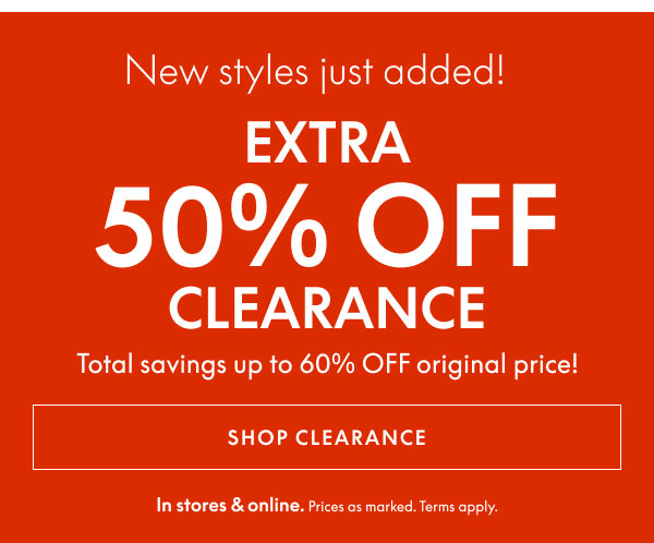 50% Off Clearance