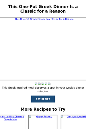 This One-Pot Greek Dinner Is a Classic for a Reason