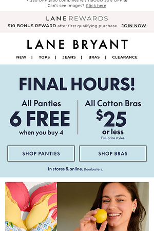 Final hours! ALL PANTIES 6 FREE when you buy 4