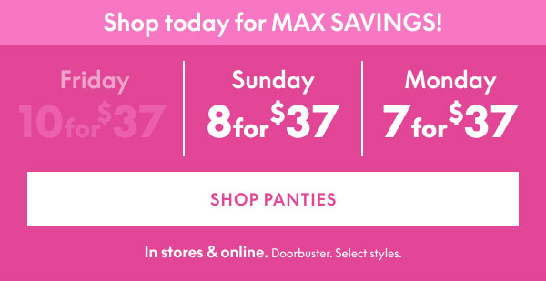 Panty Fest! 9 for $37 Panties