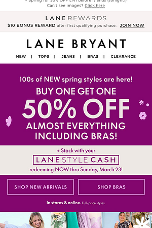 BOGO 50% OFF clothing, BRAS and so. much. more.