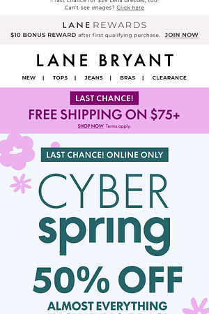 50% OFF + FREE shipping ending in 3...2…
