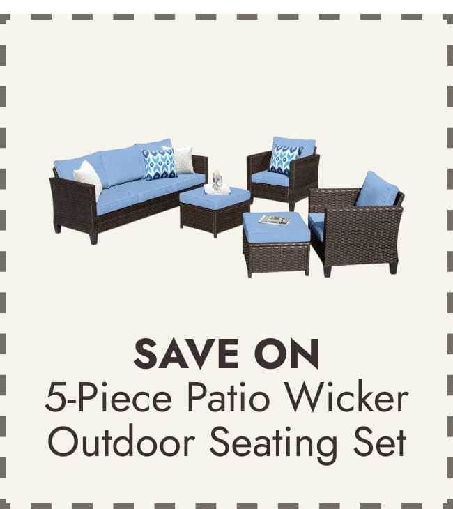 5-piece Patio Furniture Wicker Outdoor High-back Seating Set