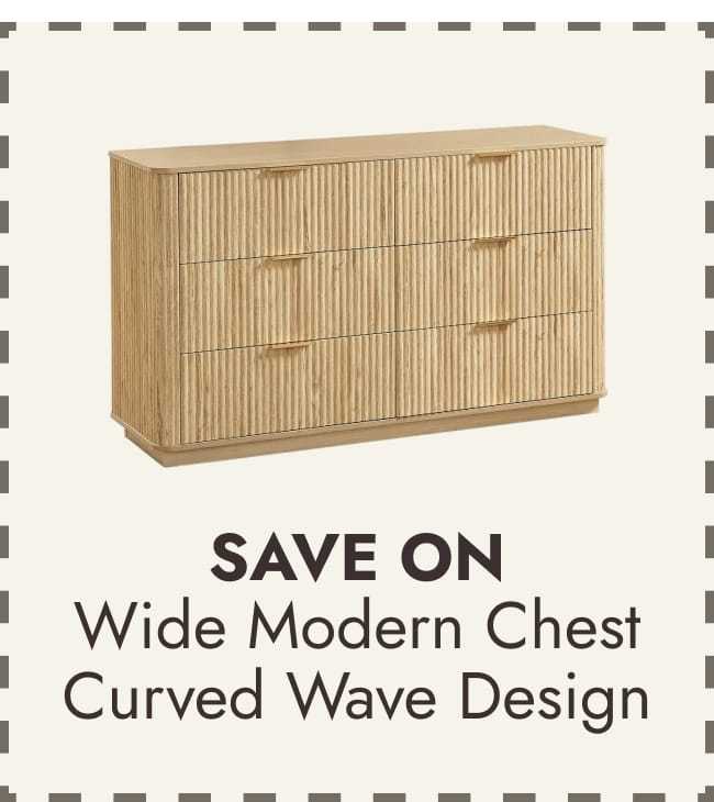 6 Drawers Modern Chest Of Drawers Curved Wave Design