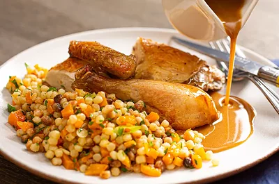 Roast Chicken With Fregola Salad