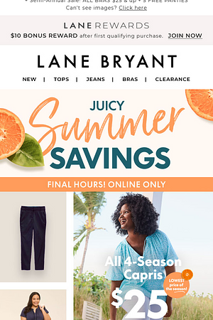 $25 4-SEASON CAPRIS (final hours!) + 40% OFF MORE