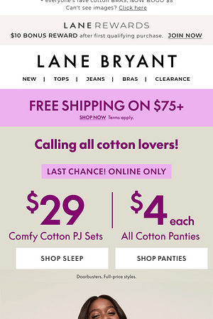 Ends NOW! $29 cotton pj sets + $4 cotton panties
