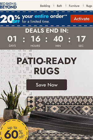 Up to 60% off outdoor rugs 🌳👣✨