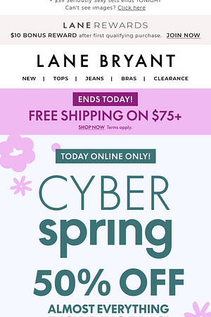 50% OFF 💐 CYBER SPRING TODAY ONLY