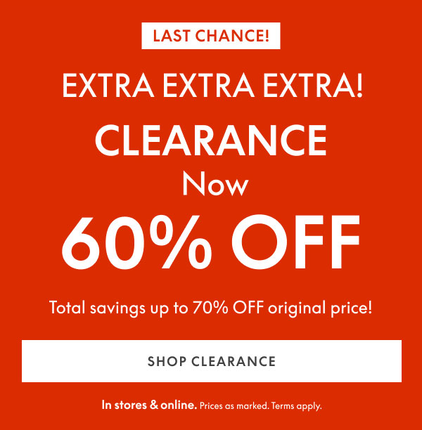 60% Off Clearance