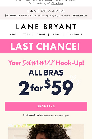 Minutes left! ALL BRAS 2/$59 + B3G3 FREE PANTIES!