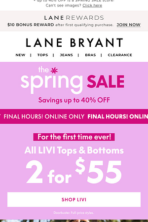 Run, don't walk! 2/$55 LIVI ends t-o-n-i-g-h-t