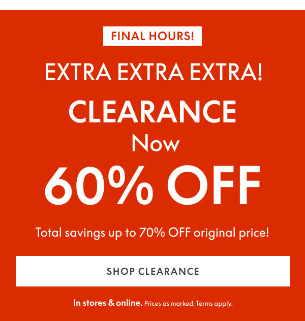 60% Off Clearance